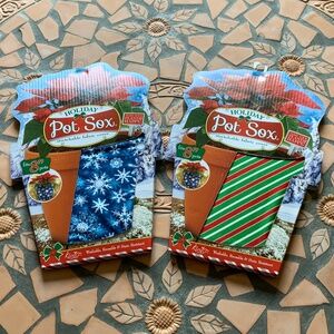 Pot Sox - Set of 2 Holiday Version Covers for Planter Pots NWT